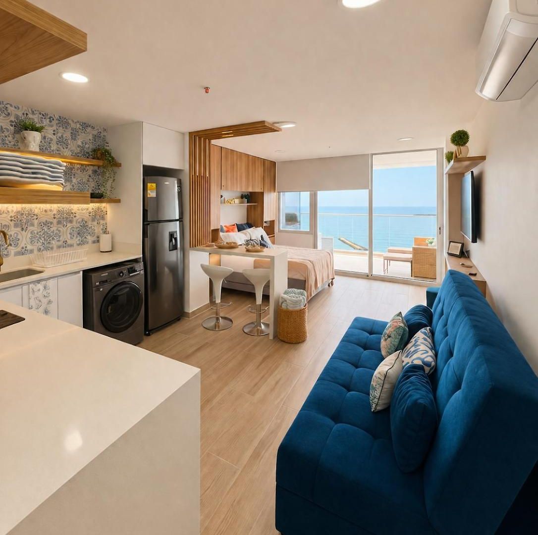 Vista Al Mar, Playa Y Piscina A 3 Min Aeropuerto Apartamento Cartagena